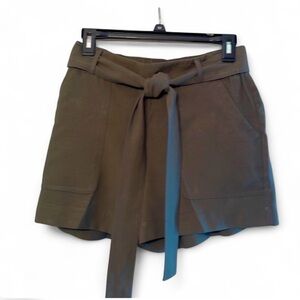 Y2K A New Day Olive Green High Waist Shorts Tie Belt Pockets Women’s XS NWOT